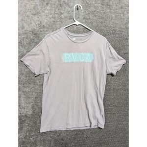 RVCA Mens Graphic T-Shirt XL Purple Grey Teal Logo Short Sleeve Crewneck Tee